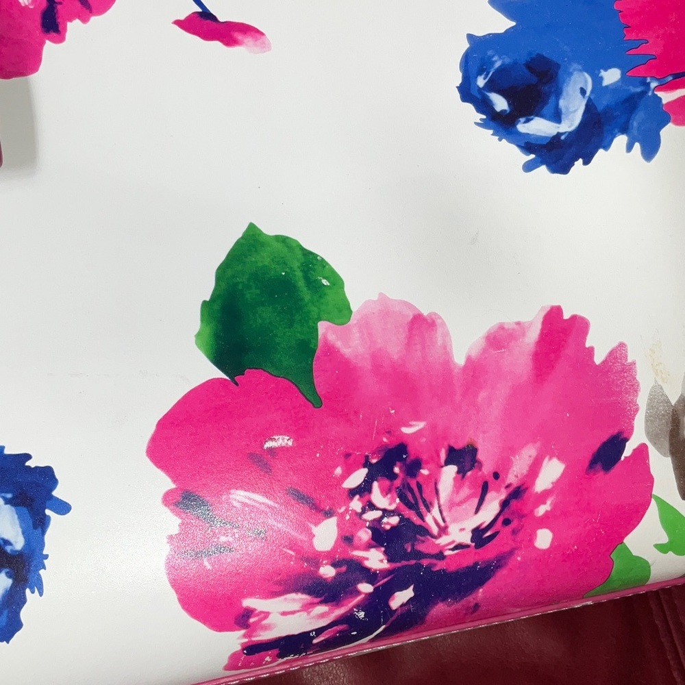 Kate Spade White Floral Tote with Pink and Blue Flowers - Picture 3 of 9